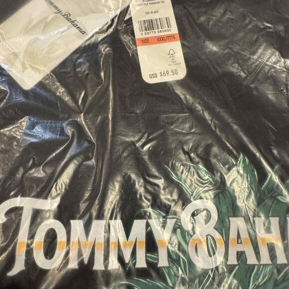 Tommy Bahama Pineapple Paradise Football Tee Crew T-Shirt $70 in Black - Picture 10 of 16